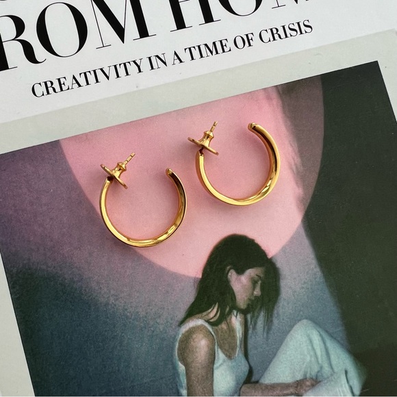 MONICA VINADER 18K Gold Vermeil Hoop Earrings - Picture 9 of 11